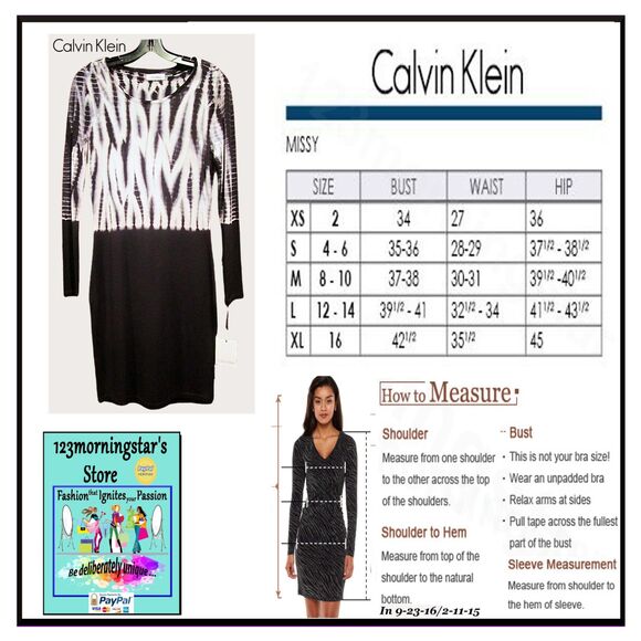 Calvin Klein NEW Glam Tie Dye Bodycon Knit Mini Dress S - Picture 11 of 11